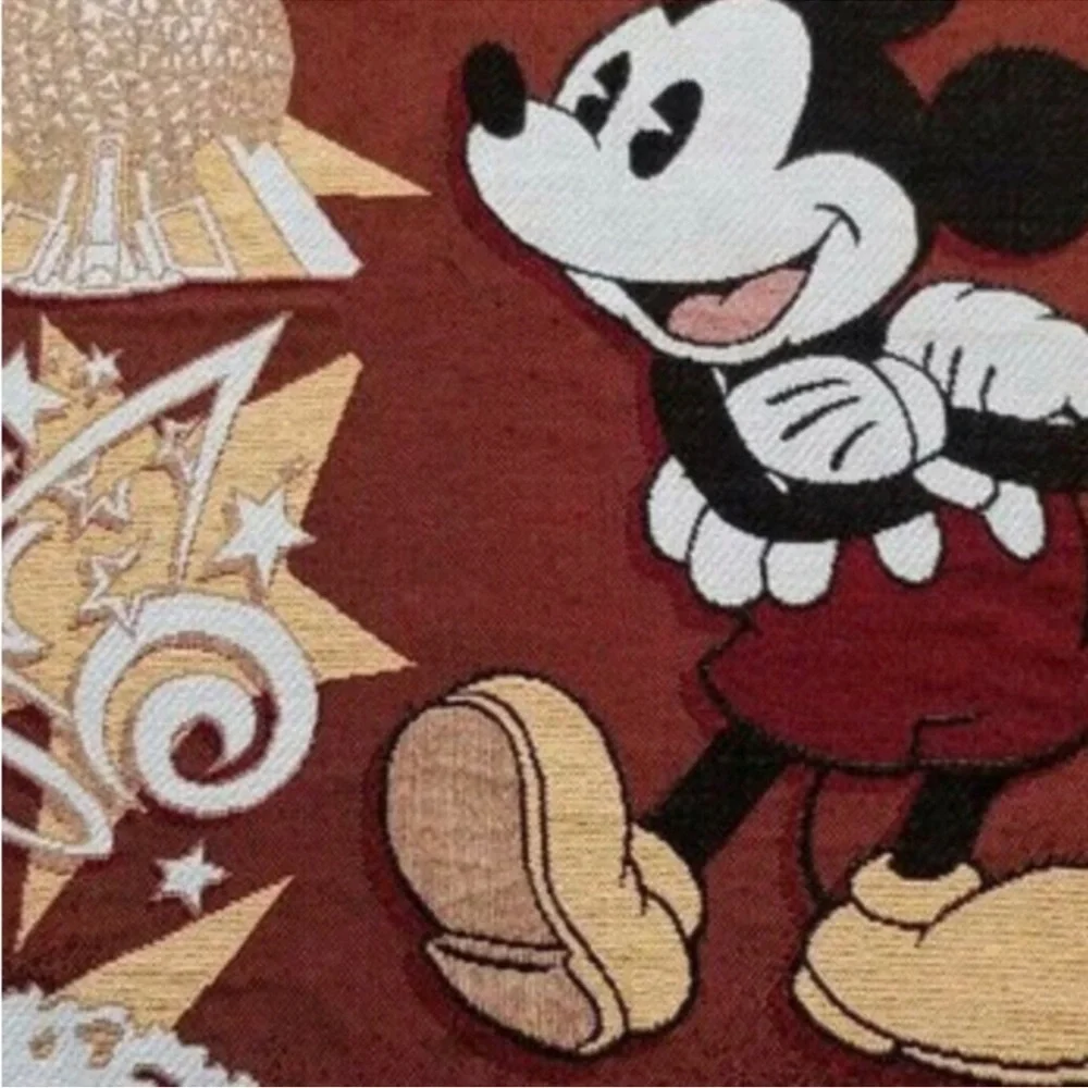 Walt Disney World Mickey Mouse Tapestry Throw Blanket Woven Design Theme Parks